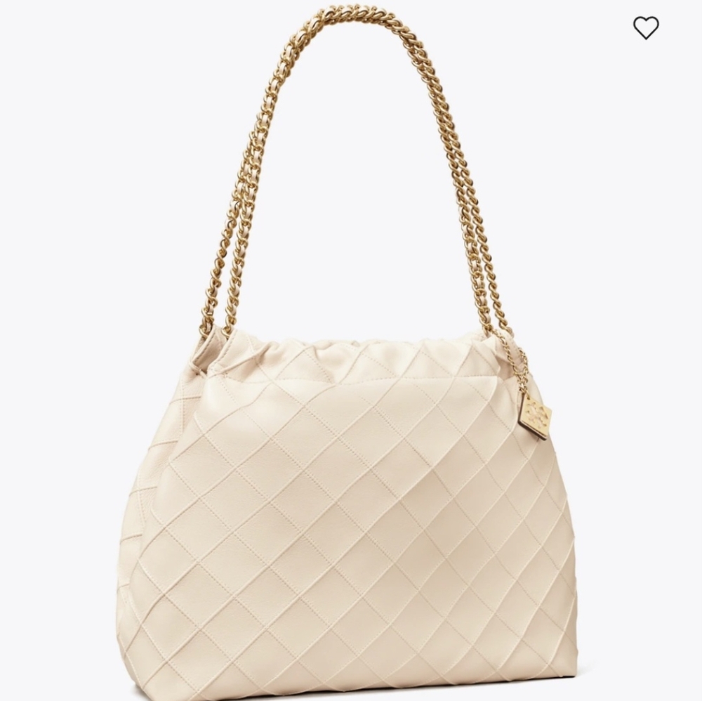 NWOT TORY BURCH Fleming Soft Hobo Bag In NEW CREAM